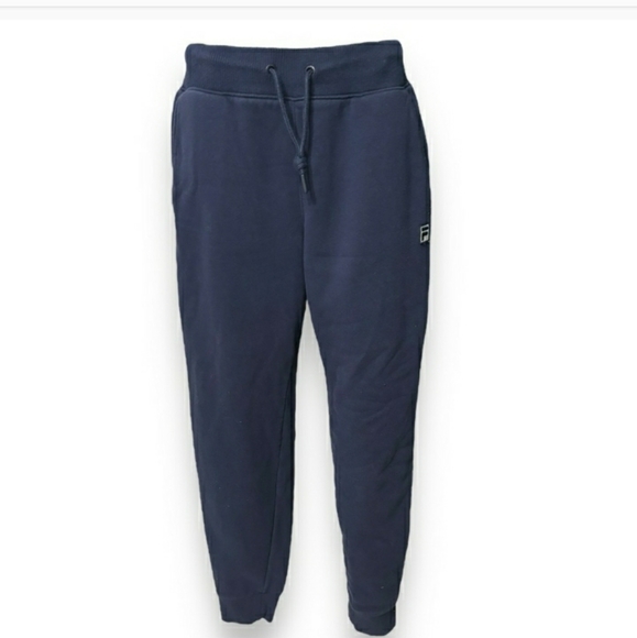 FILA Elastic Waist Drawstring Navy Blue Joggers EUC - Picture 2 of 6